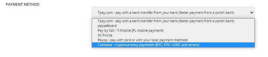 Payment methods