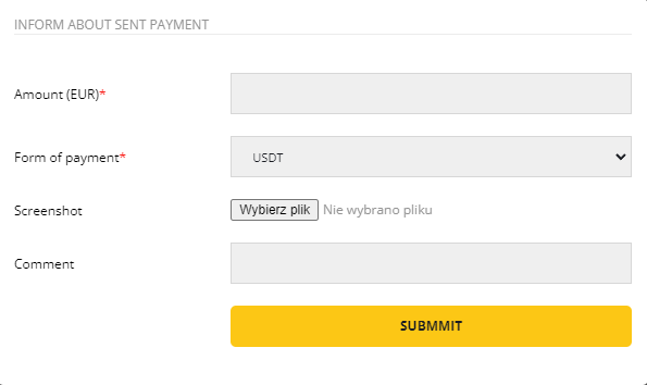 Declare payment
