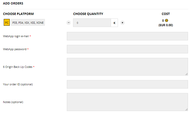 Order form