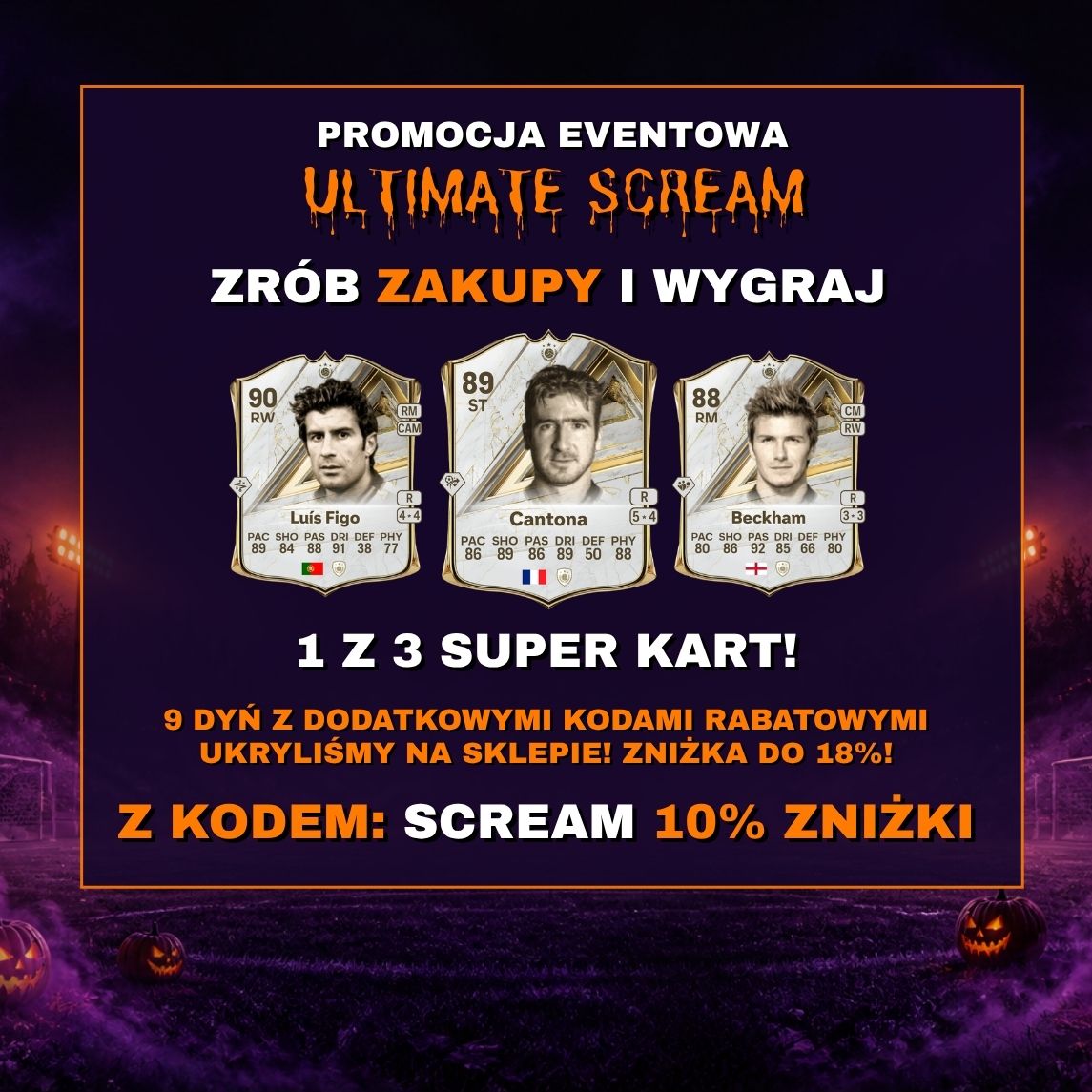 Promocja ULTIMATE SCREAM: FC 27 Coins -10%, dynie z kodami i karty do wygrania